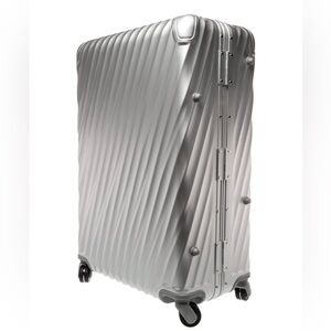 NEW TUMI Silver Hard Shell Suitcase ALUMINUM LARHE LUGGAGE